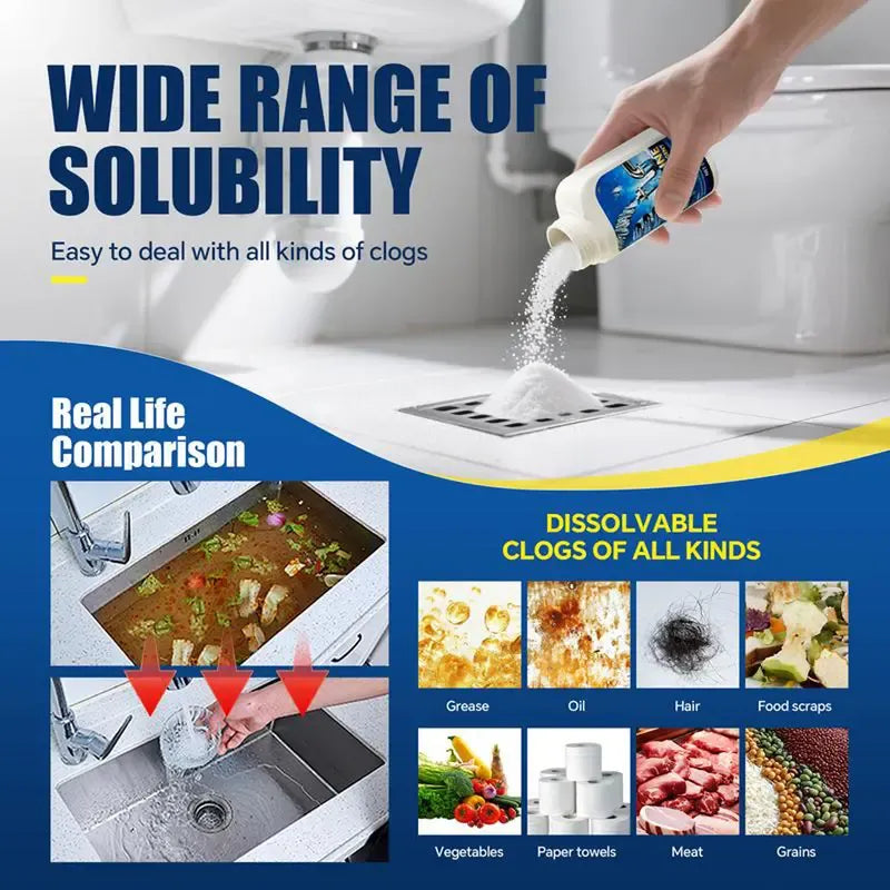 NESLEMY™ Upgrade Pipe Dredging Agent for Kitchen and Toilet Pipelines,Dissolves 200+ Blockages and Kills 99% of Bacteria.