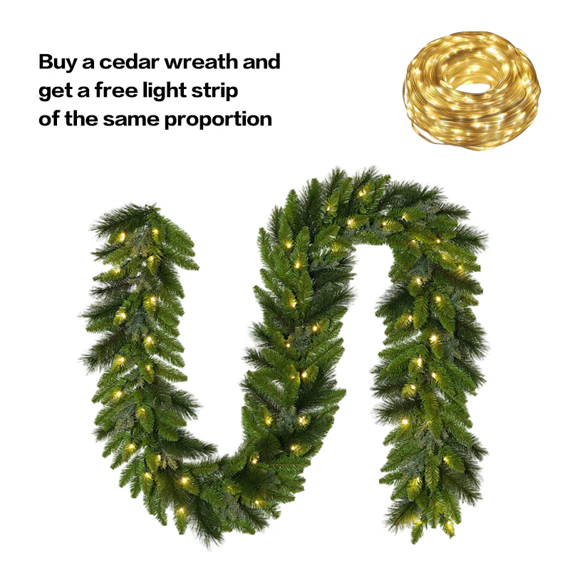 Pack Christmas Wreath Set with Free LED Light Strips