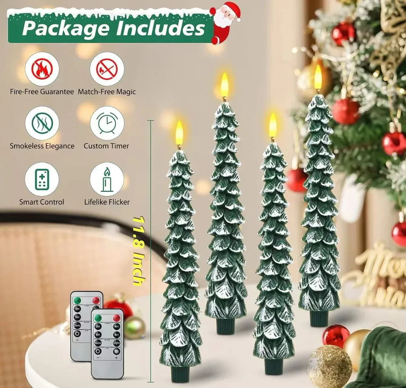 Clinclii Flameless Taper Candles