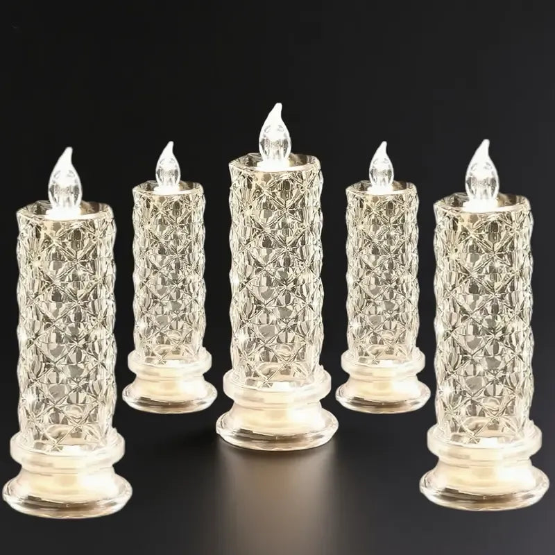 Crystal LED Candle Set – Warm Flickering Glow for Date Nights, Parties & Home Decor