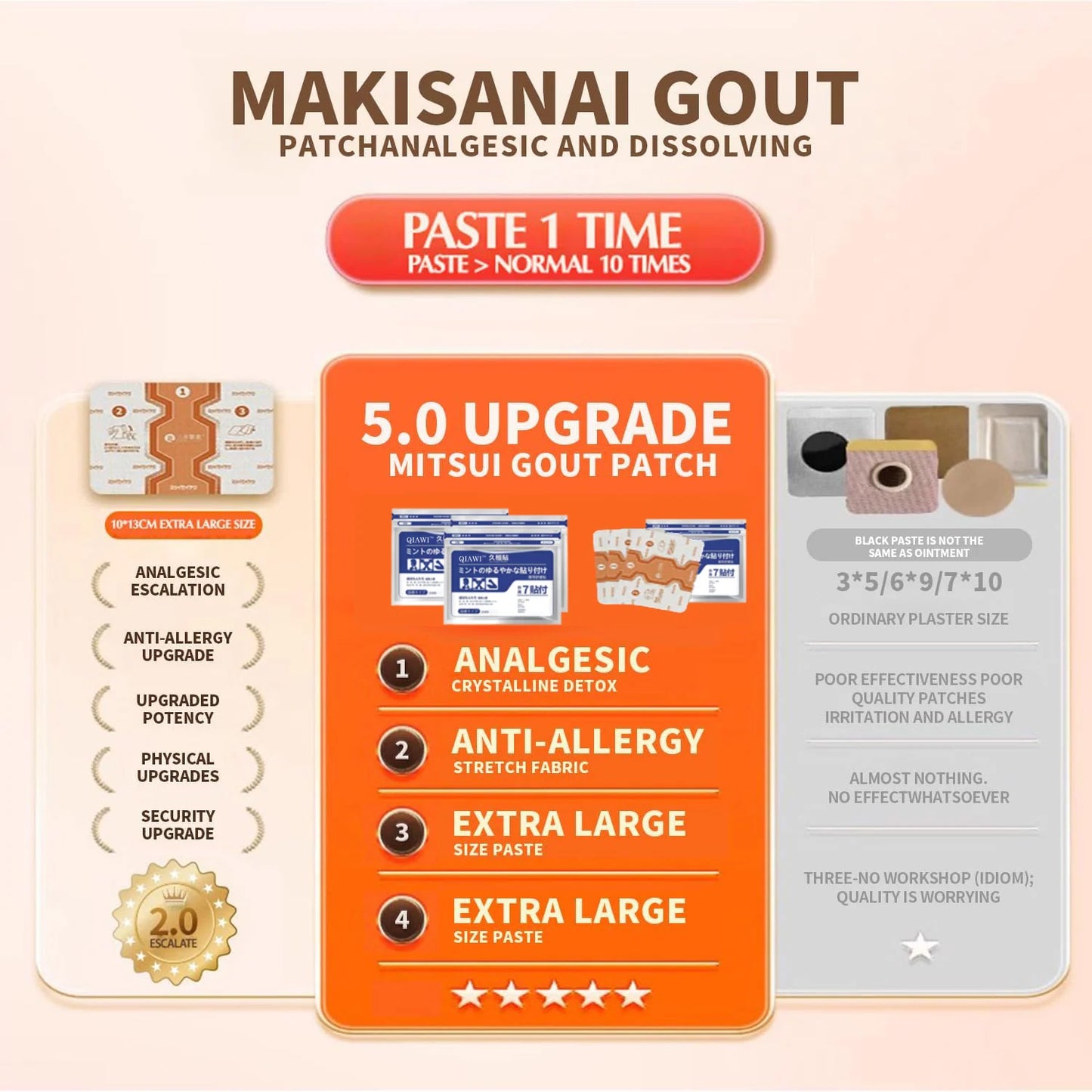 🔥QIAWI™ Back Pain Patch Natural Pain Relief Patches for Knee Neck Shoulder and Joint Pain Muscle Soreness Arthritis Relief