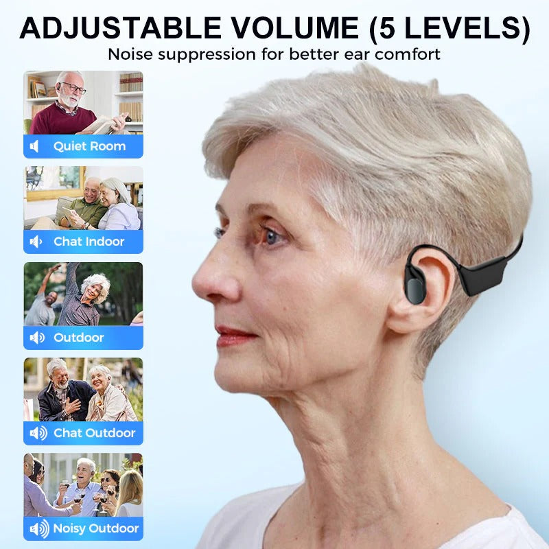 💥 LIMITED TIME OFFER!🔥Bone Conduction Smart Hearing Aid Bluetooth Earphones