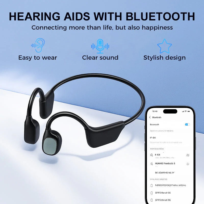 💥 LIMITED TIME OFFER!🔥Bone Conduction Smart Hearing Aid Bluetooth Earphones