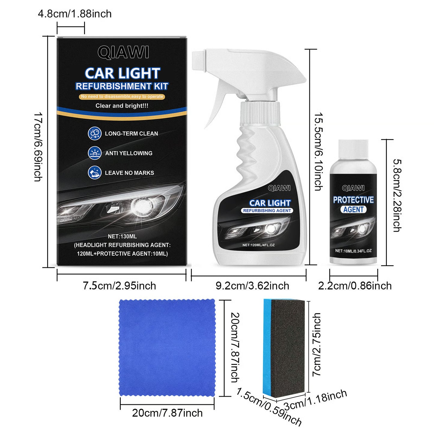 🚘 Automotive Headlamp Restoration Fluid, blurring enhanced crystalline coating refurbisher