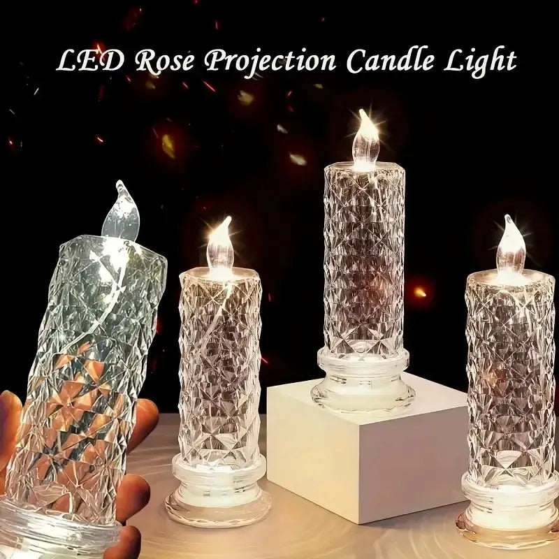 Crystal LED Candle Set – Warm Flickering Glow for Date Nights, Parties & Home Decor