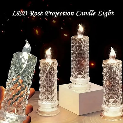 Crystal LED Candle Set – Warm Flickering Glow for Date Nights, Parties & Home Decor