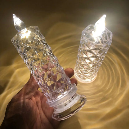 Crystal LED Candle Set – Warm Flickering Glow for Date Nights, Parties & Home Decor