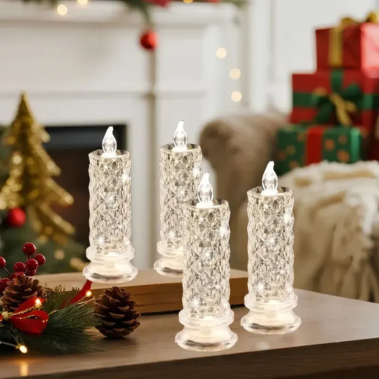 Crystal LED Candle Set – Warm Flickering Glow for Date Nights, Parties & Home Decor